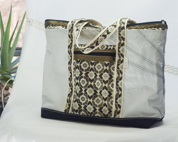 Terraping Beach Bag: Jacquard - Recycled Sailcloth Tote - Olde Dog ...